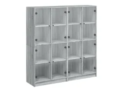 Estante c/ portas 136x37x142 cm derivados madeira cinza sonoma PT687537