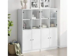 Estante c/ portas 136x37x142 cm derivados de madeira branco PT489377