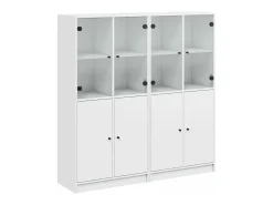 Estante c/ portas 136x37x142 cm derivados de madeira branco PT489377