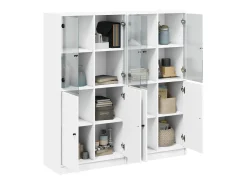 Estante c/ portas 136x37x142 cm derivados de madeira branco PT489377