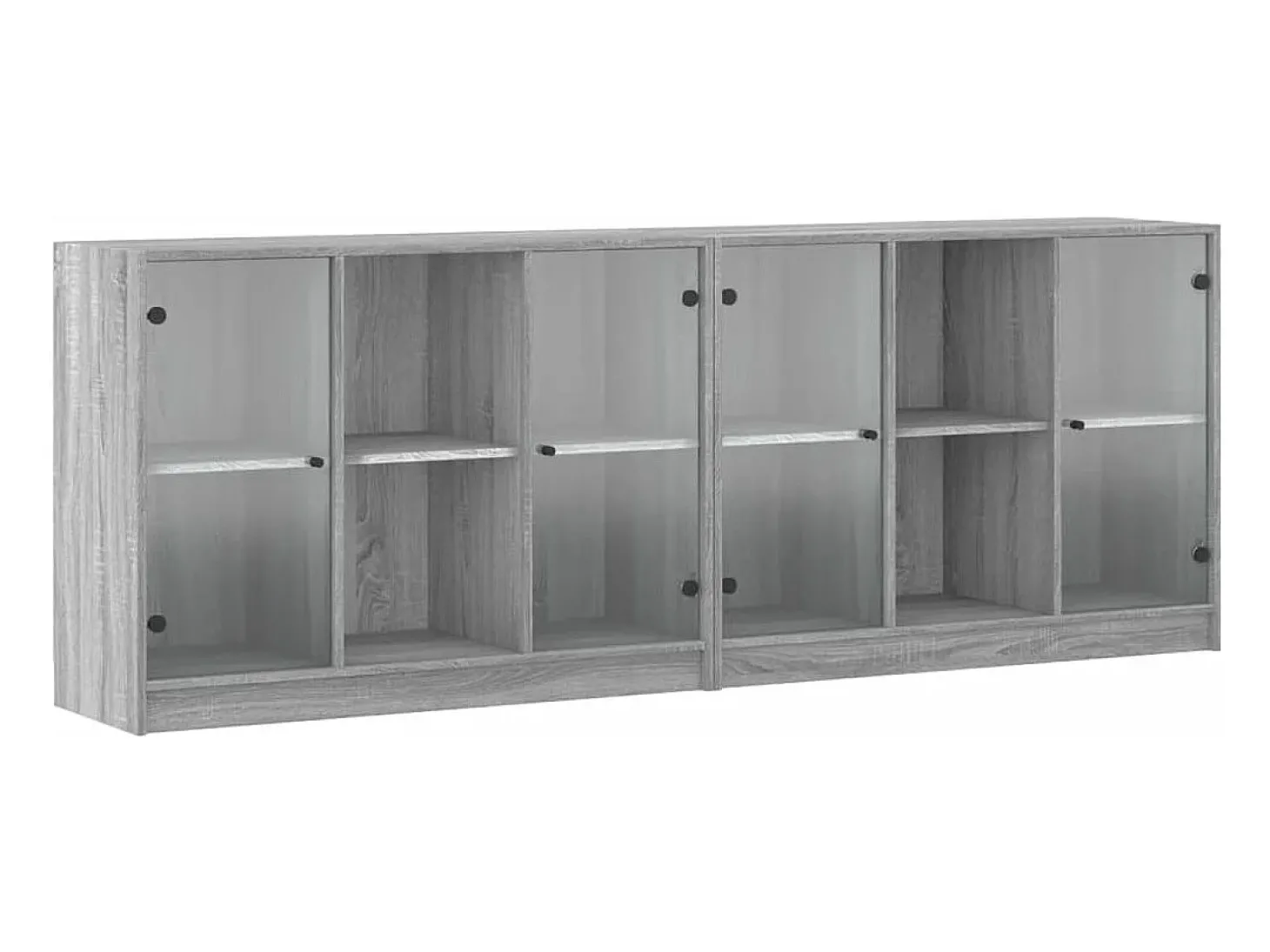 Estante c/ portas 204x37x75 cm derivados madeira cinza sonoma PT644193
