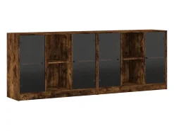 Estante c/ portas 204x37x75 cm deriv. madeira carvalho fumado