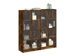 Estante c/ portas 136x37x142 cm deriv. madeira carvalho fumado PT737029