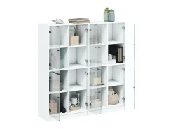 Estante c/ portas 136x37x142 cm derivados de madeira branco PT261256