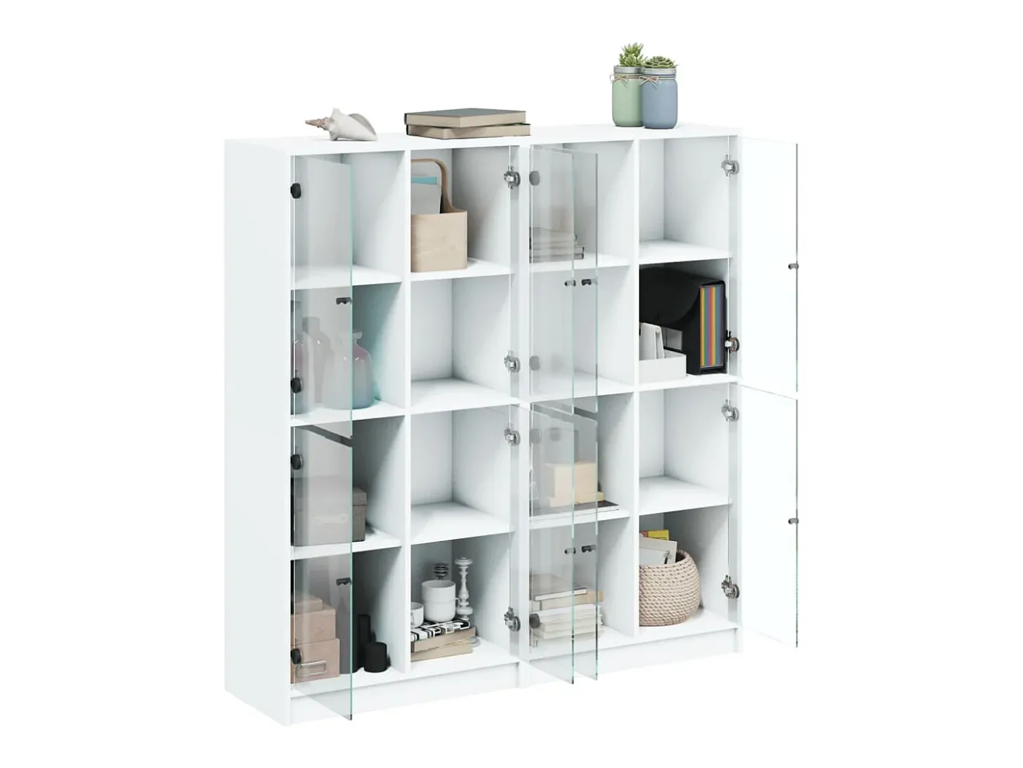 Estante c/ portas 136x37x142 cm derivados de madeira branco PT261256