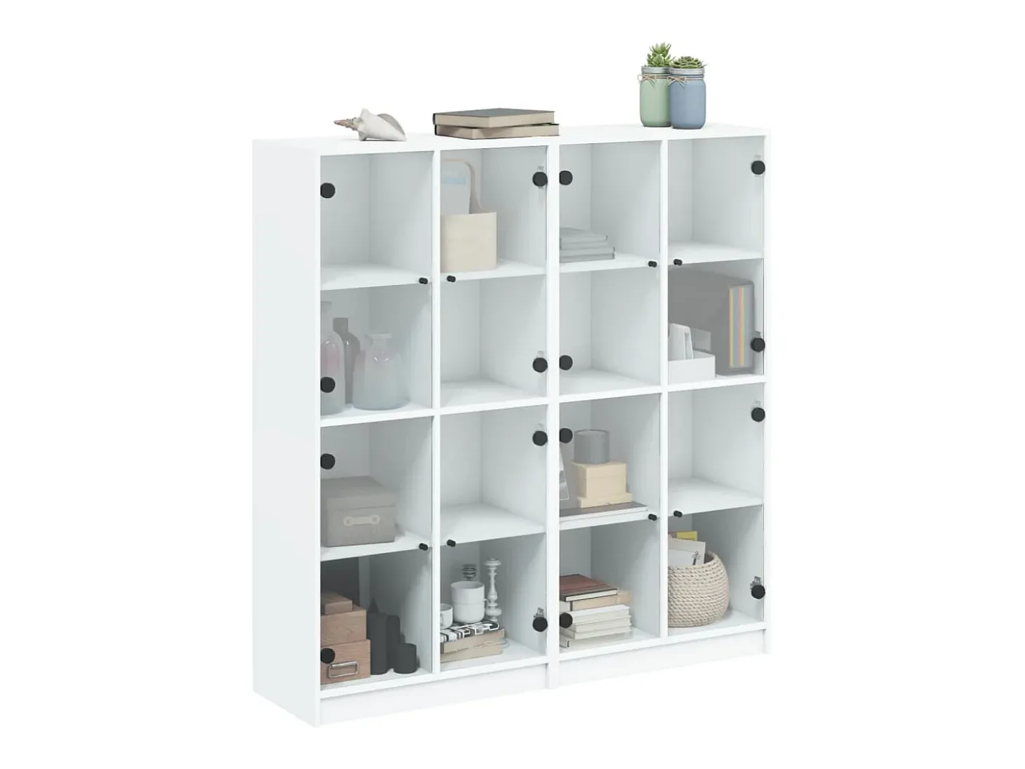 Estante c/ portas 136x37x142 cm derivados de madeira branco PT261256