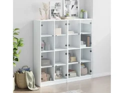 Estante c/ portas 136x37x142 cm derivados de madeira branco PT261256