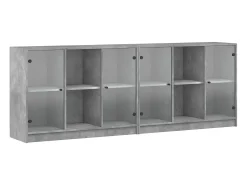 Estante c/ portas 204x37x75 cm derivados madeira cinza cimento PT521040