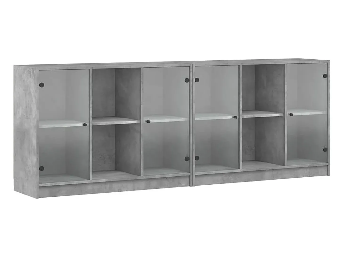 Estante c/ portas 204x37x75 cm derivados madeira cinza cimento PT521040