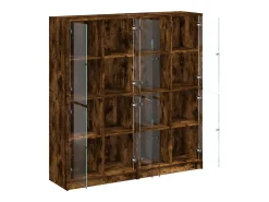 Estante c/ portas 136x37x142 cm deriv. madeira carvalho fumado
