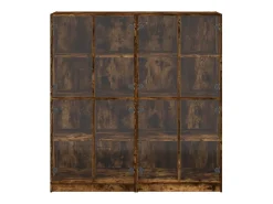 Estante c/ portas 136x37x142 cm deriv. madeira carvalho fumado