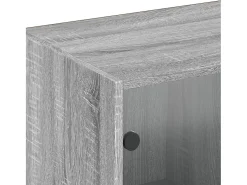 Estante c/ portas 204x37x75 cm derivados madeira cinza sonoma