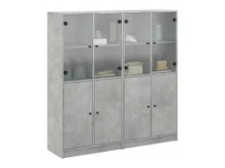 Estante c/ portas 136x37x142 cm derivados madeira cinza cimento PT919539