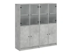 Estante c/ portas 136x37x142 cm derivados madeira cinza cimento PT919539