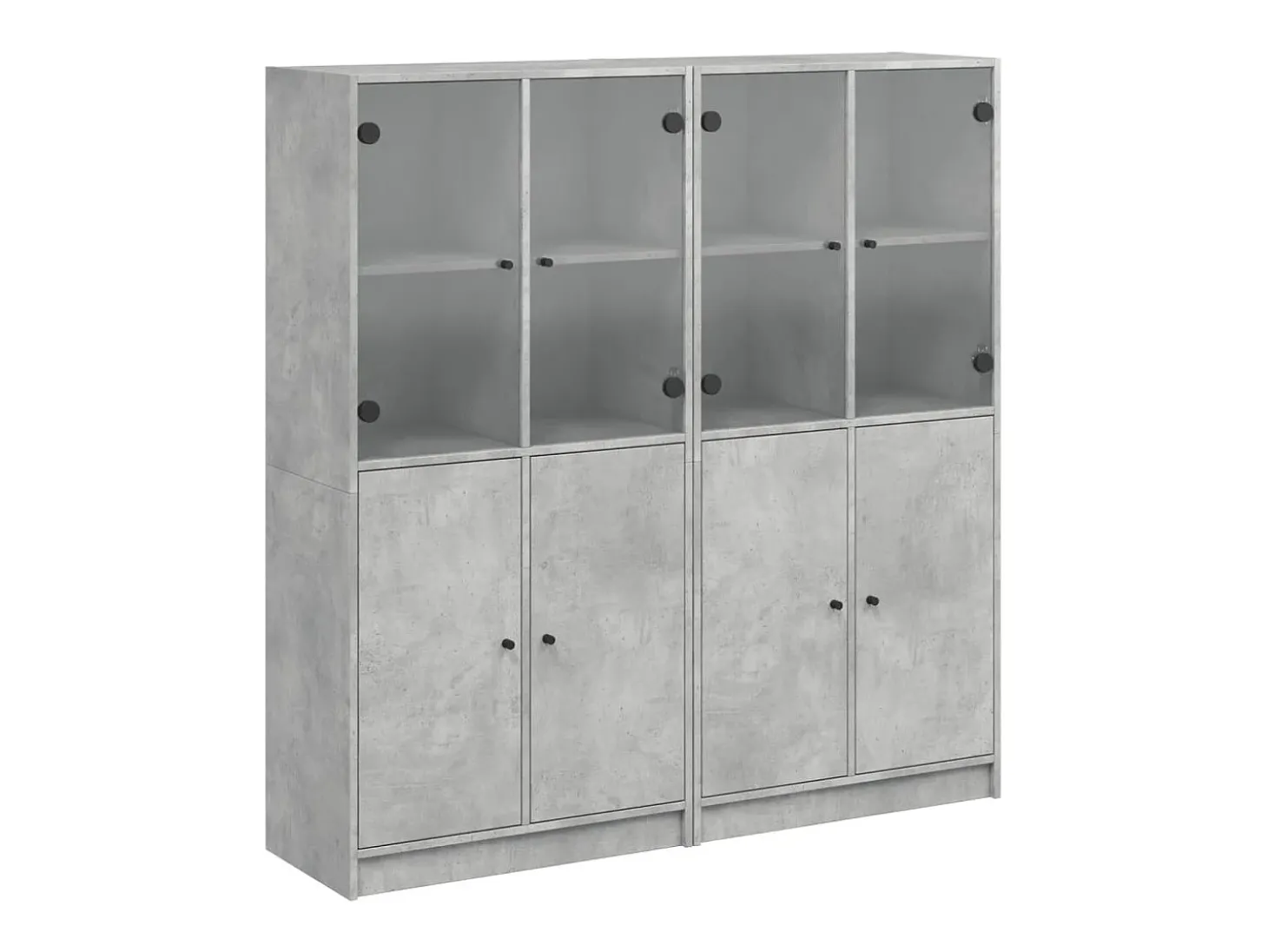 Estante c/ portas 136x37x142 cm derivados madeira cinza cimento PT919539