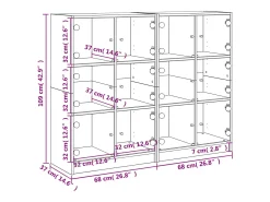 Estante c/ portas 136x37x109 cm derivados madeira cinza cimento