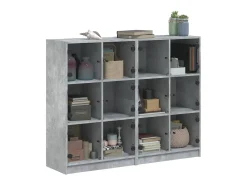 Estante c/ portas 136x37x109 cm derivados madeira cinza cimento