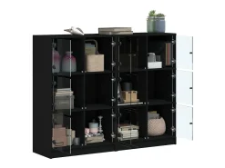 Estante c/ portas 136x37x109 cm derivados de madeira preto PT822647