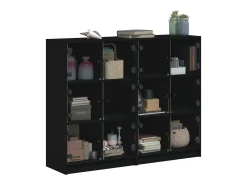Estante c/ portas 136x37x109 cm derivados de madeira preto PT822647
