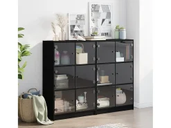 Estante c/ portas 136x37x109 cm derivados de madeira preto PT822647