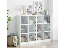 Estante c/ portas 136x37x109 cm derivados madeira branco PT613745