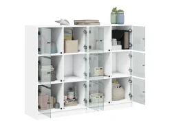 Estante c/ portas 136x37x109 cm derivados madeira branco PT613745