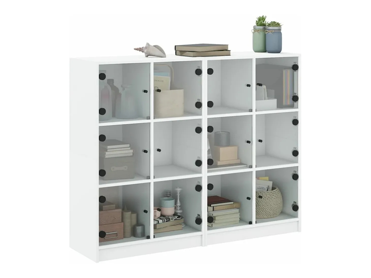 Estante c/ portas 136x37x109 cm derivados madeira branco PT613745