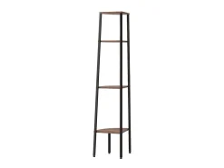 Estante canto 4 prat. 45,5x31,5x150 cm castanho-escuro/preto PT622948