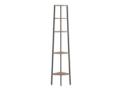 Estante canto 5 prat. 45,5x31,5x180 cm castanho-escuro/preto PT750274