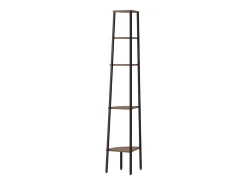 Estante canto 5 prat. 45,5x31,5x180 cm castanho-escuro/preto