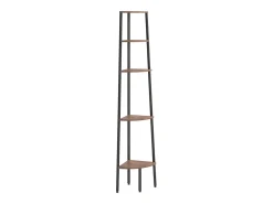 Estante canto 5 prat. 45,5x31,5x180 cm castanho-escuro/preto