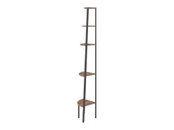 Estante canto 5 prat. 45,5x31,5x180 cm castanho-escuro/preto
