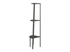 Estante canto 3 prateleiras 45,5x31,5x120 cm preto
