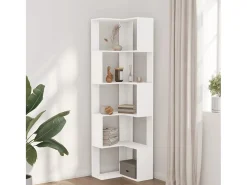 Estante canto 5 prateleiras 50x50x179 cm deriv. madeira branco PT292961
