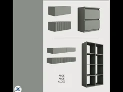 Estante com 8 compartimentos – Cor: Aloé verde – 147 × 74 × 30 cm, vertical ou horizontal