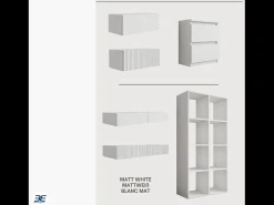 Estante com 8 compartimentos – Cor: Branco – 147 × 74 × 30 cm, vertical ou horizontal