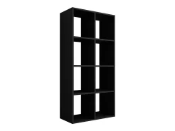 Estante com 8 compartimentos – Cor: Preto – 147 × 74 × 30 cm, vertical ou horizontal