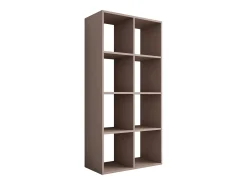 Estante com 8 compartimentos – Cor: caramelo castanho – 147 × 74 × 30 cm, vertical ou horizontal