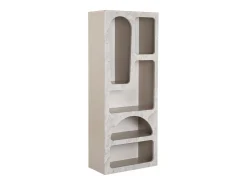 Estante com 5 nichos - Efeito mármore cinza - LUELA