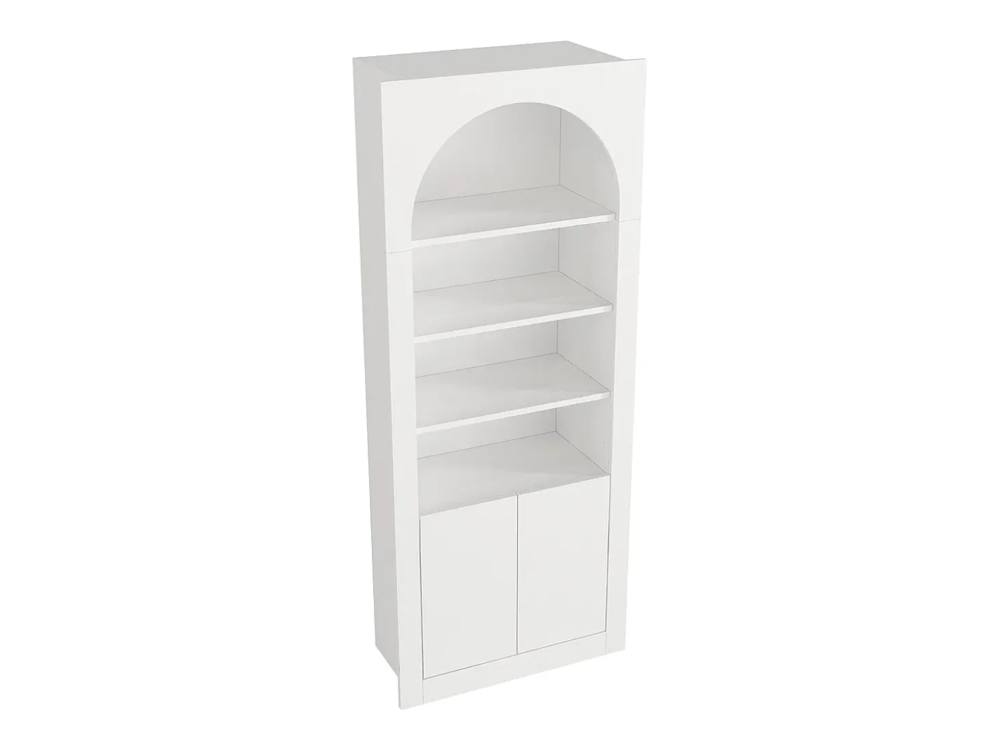 Estante com 4 nichos e 2 portas - Branco - CYMORA