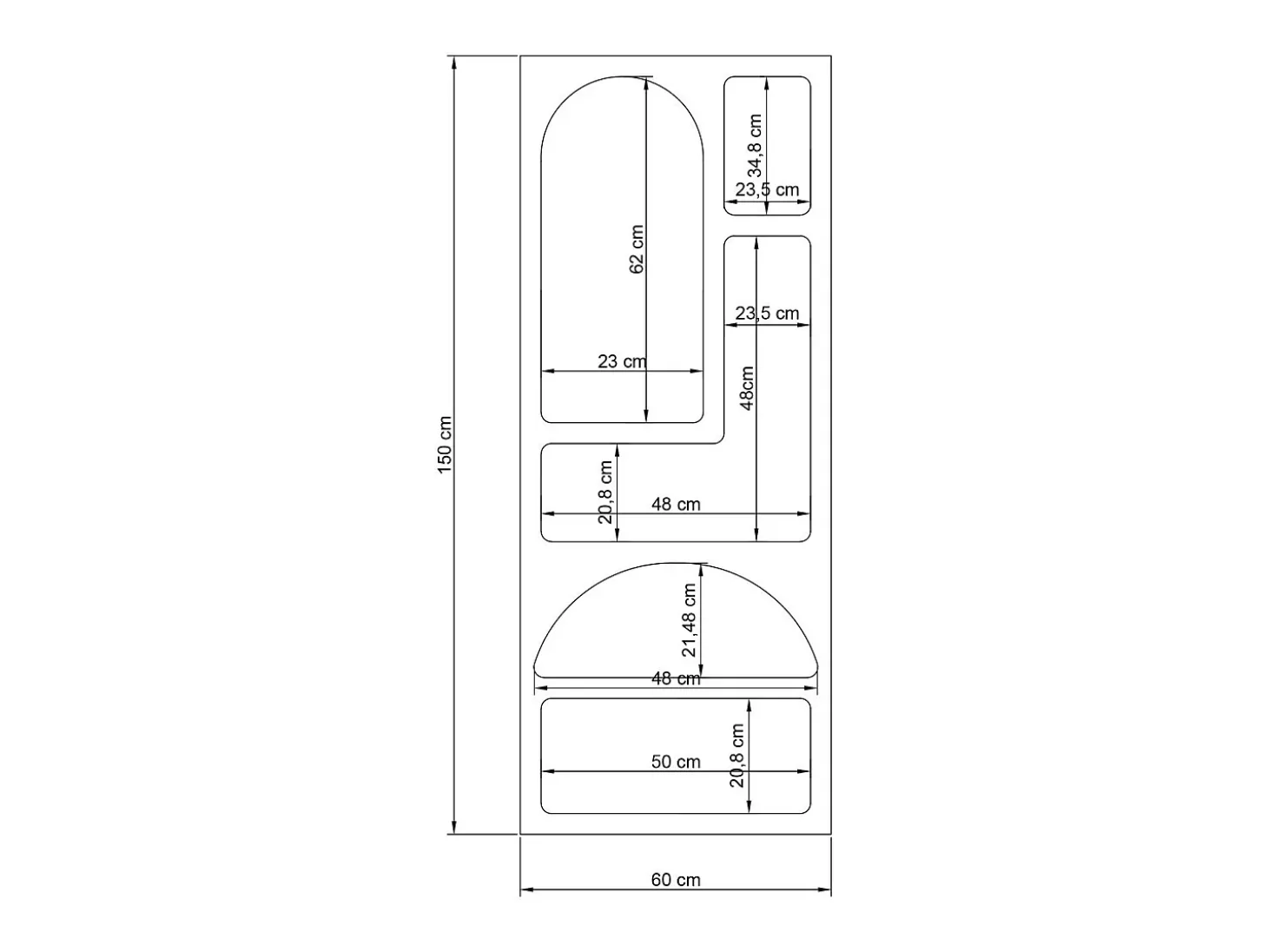 Estante com 5 nichos estilo contemporâneo preto - LUELA