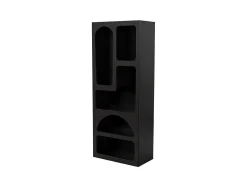 Estante com 5 nichos estilo contemporâneo preto - LUELA