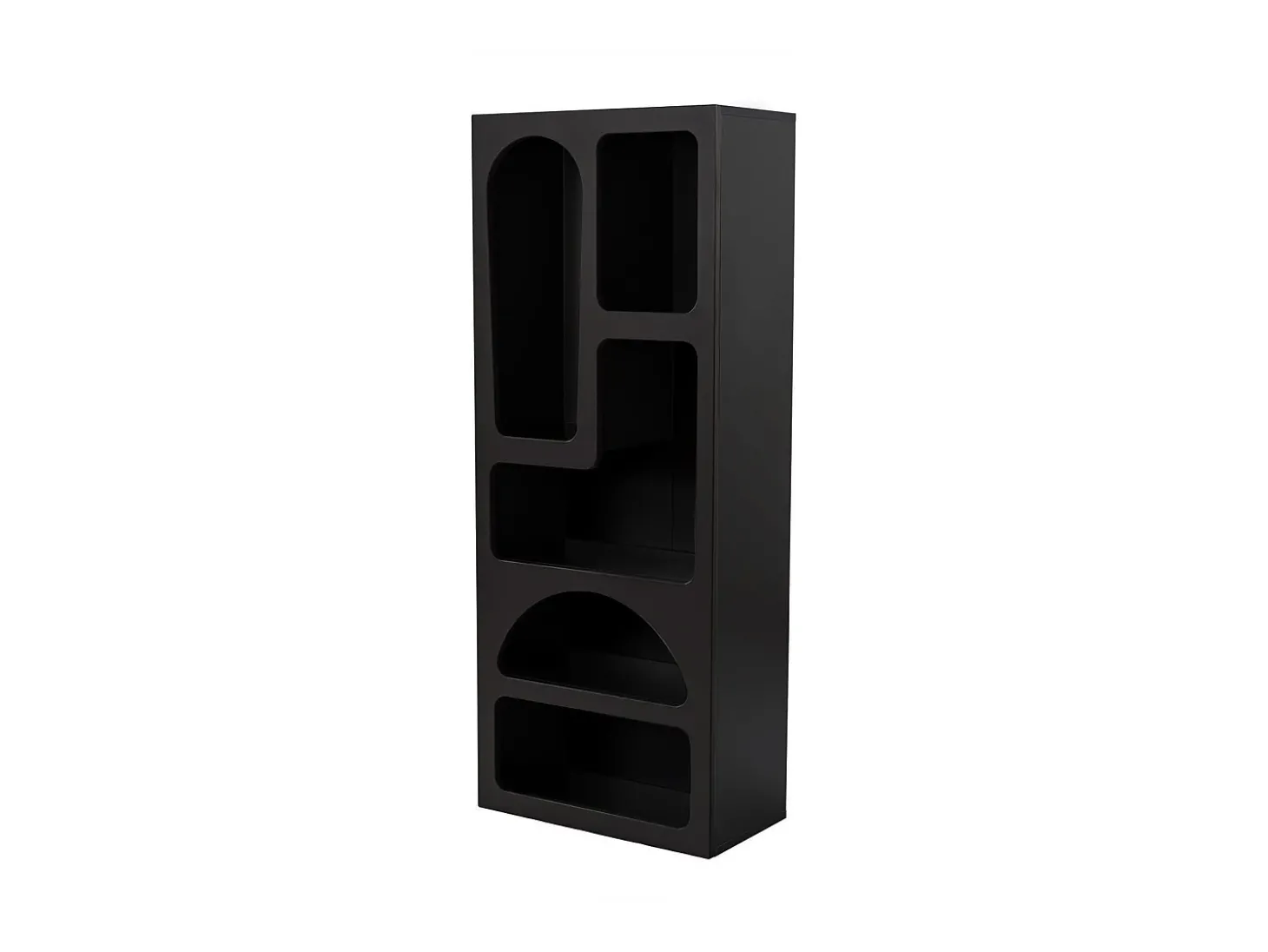 Estante com 5 nichos estilo contemporâneo preto - LUELA