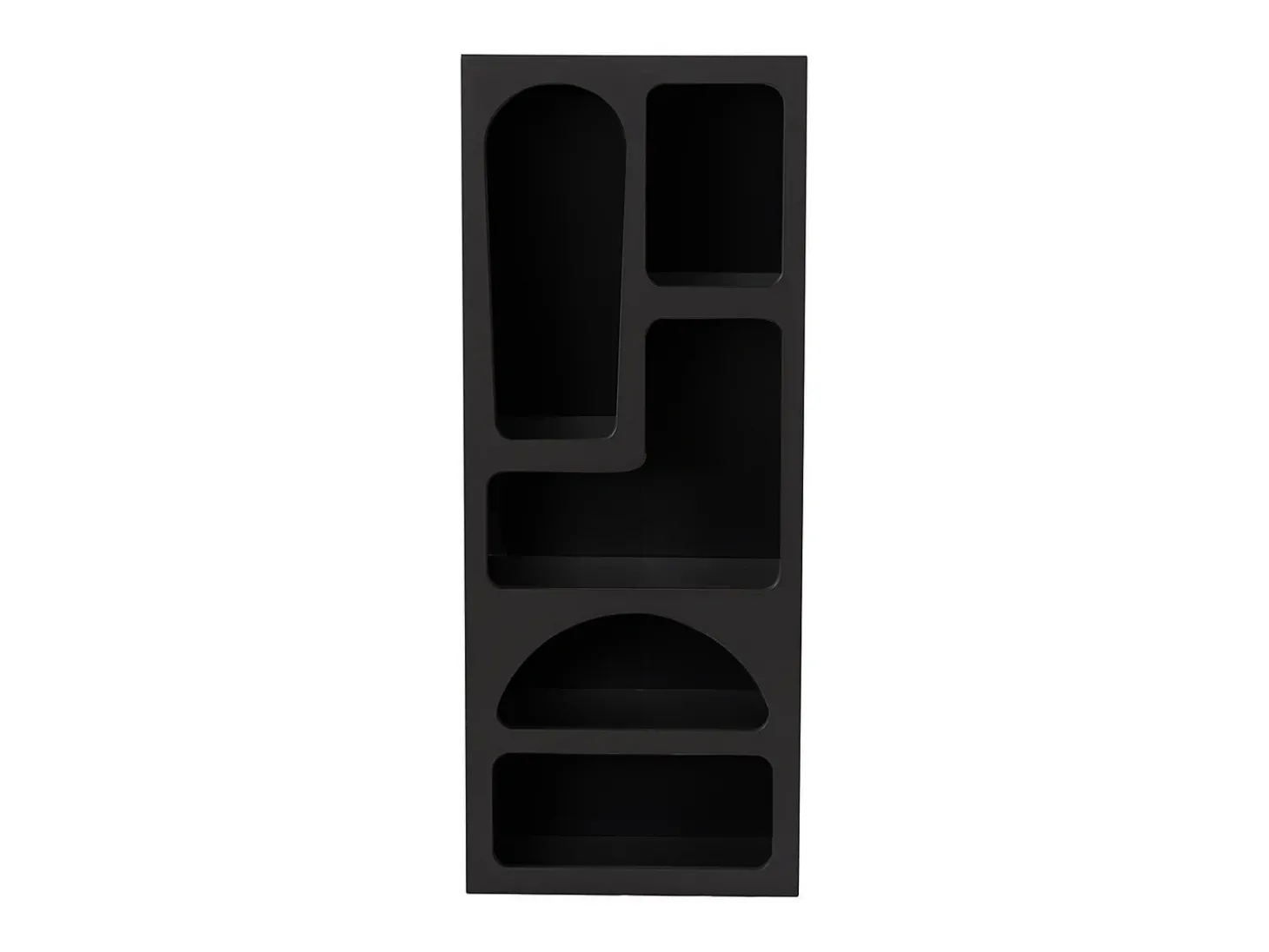 Estante com 5 nichos estilo contemporâneo preto - LUELA