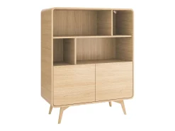 Estante com 2 portas e 4 nichos - Natural - JALEMO