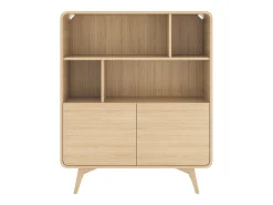 Estante com 2 portas e 4 nichos - Natural - JALEMO