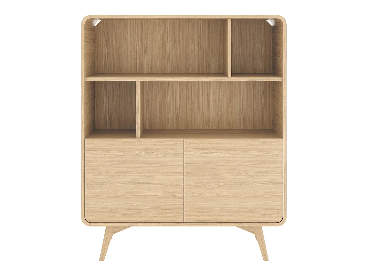 Estante com 2 portas e 4 nichos - Natural - JALEMO