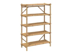Estante com 5 prateleiras 100x40x150 cm bambu PT450664