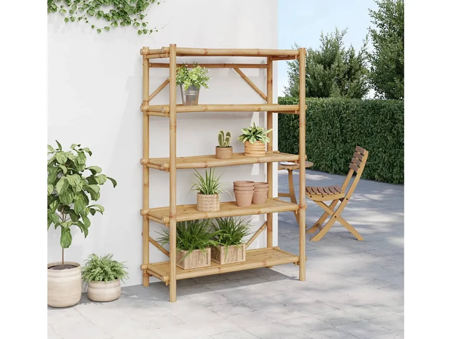 Estante com 5 prateleiras 100x40x150 cm bambu PT450664