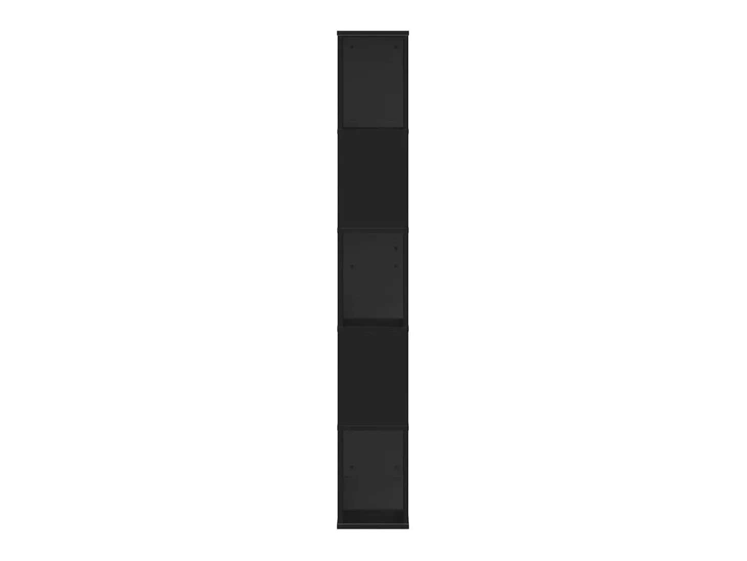 Estante com 5 prateleiras derivados de madeira preto PT827455